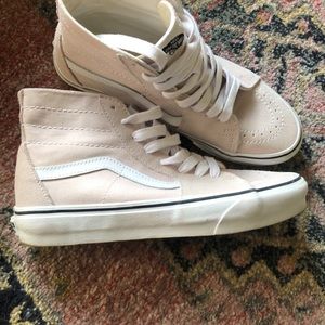 VANS SK8-High Suede and Canvas 8.5 (taupe/blush)